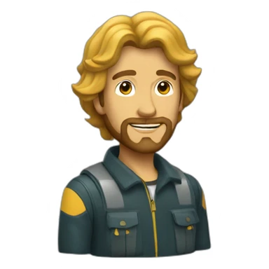 Fisherman with bee gee haircut  sticker