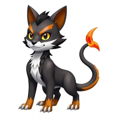 Cool edgy Torracat-Houndour-Digimon, full body sticker