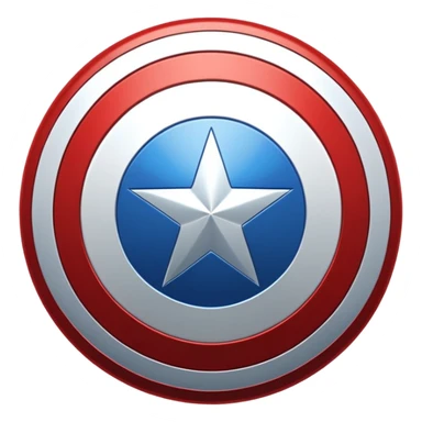 Captain America shield, bold red white and blue, iconic star in center sticker