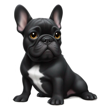 All black french bulldog with money in his paws sticker