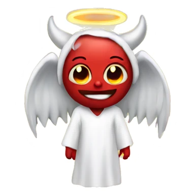 Devil with angel halo sticker