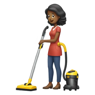 Lady vacuuming sticker