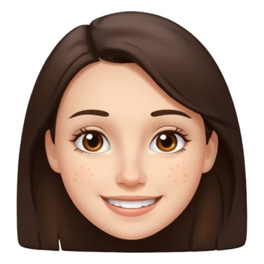 brunette with lots and lots of pimples on her cheek and forehead, still smiling sticker