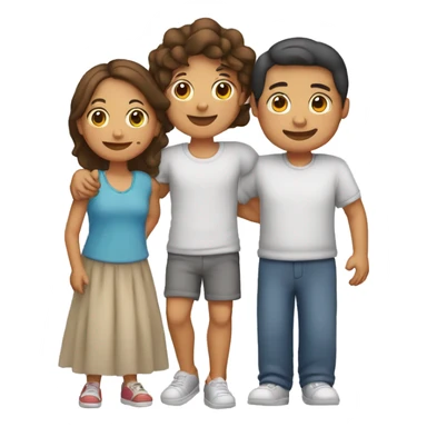 Familia de papá, mamá y adolescente sticker