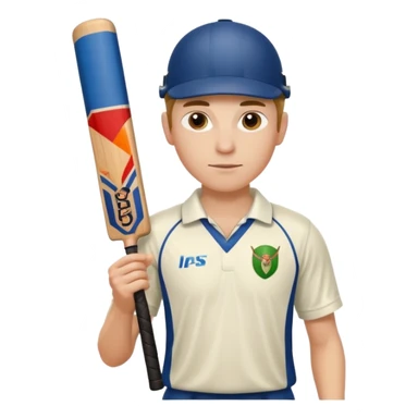 Cricketer with Cricket Bat sticker