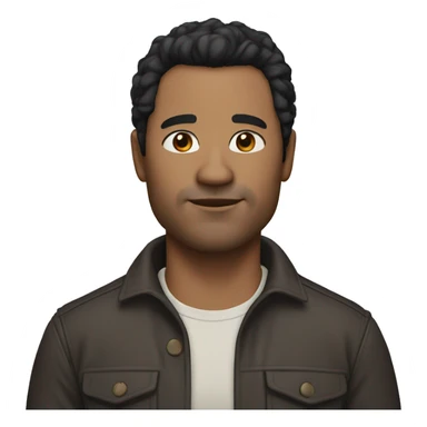 45 year old man with black hair brown skin no moustache sticker