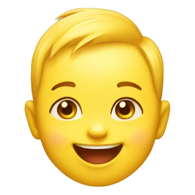 giggling baby face yellow sticker