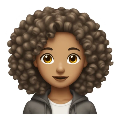 lightskin girl with curly hair  sticker
