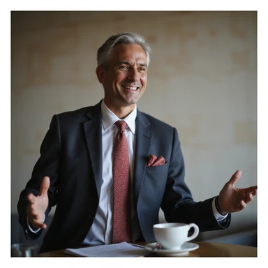 indian businessman encouraging customers sticker