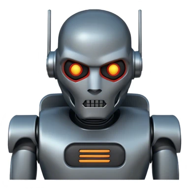 evil metal robot man  sticker