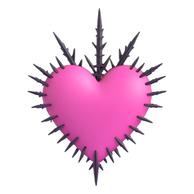 pink heart with metal thorns sticker