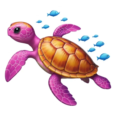 a pink turtle sticker
