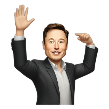 elon musk hand raise sticker