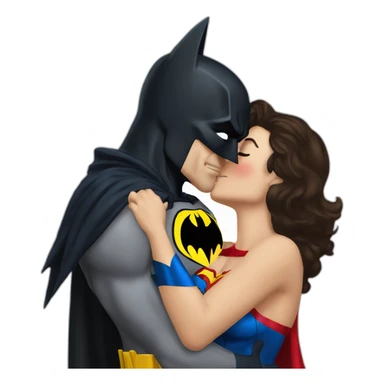 Batman kissing wonderwoman sticker