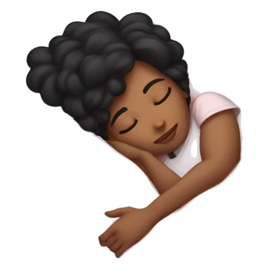 Girl with black hair sleeping in love sticker