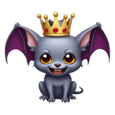 vampire bat with wings wearing a crown sticker