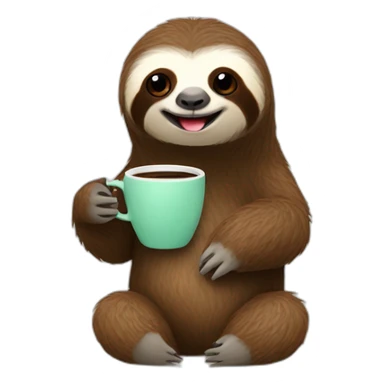 Sloth with coffee cup sticker