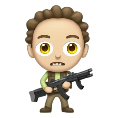Morty with guns sticker