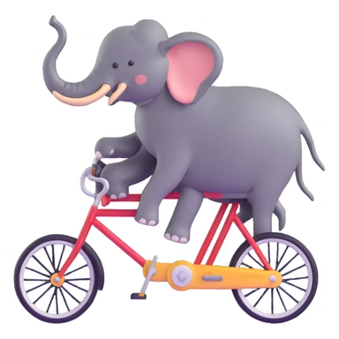 elephant riding a bicycle sticker