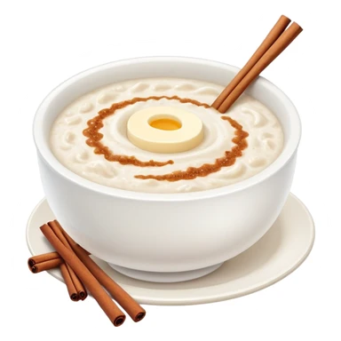 rice porridge with sugar, butter and cinnamon sticker