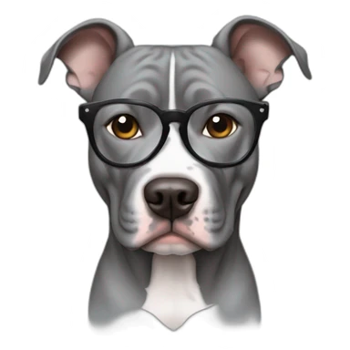 gray pitbull wearing glasses sticker