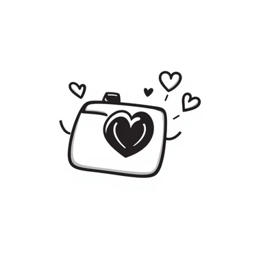 Instagram logo, hand-drawn doodle style, playful, no text sticker
