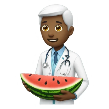 A doctor eats a water melon  sticker