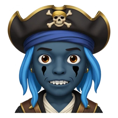 Un pirate qui fait peur uniquement bleu et noir sticker