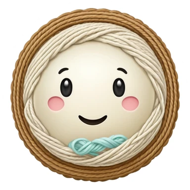 ball of knitting  milk colour without anything sticker