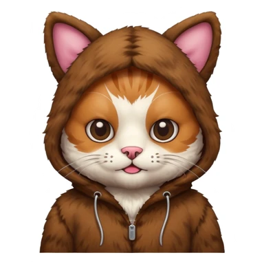 Gato con un traje de oso sticker