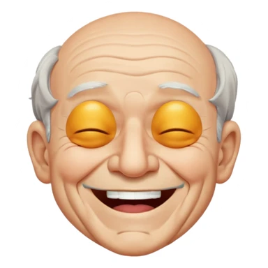 old man laughing with closed eyes sticker
