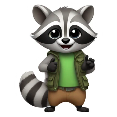 Raccoon doing Shaka  sticker