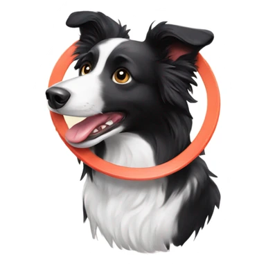 Border collie with frisbee  sticker