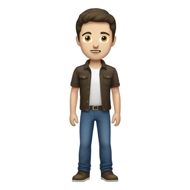 Brunnette man with blue eyes full body sticker