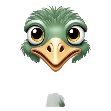 Sage green ostrich expressive face sticker