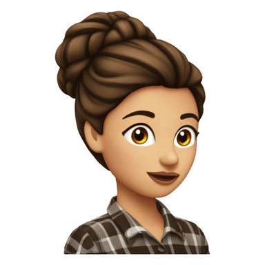 Femme latine avec chignon cheveux marrons foncé yeux marron foncé buvant un chocolat sous un plaid  sticker