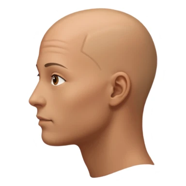 the profiile of a face with no hair, looking completely to the rifht sticker