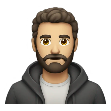 serious bearded man staring straight sticker