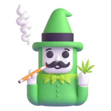 marshmallow gangster smoking weed sticker