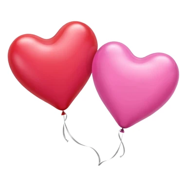 Red and Pink Double Heart balloons  sticker