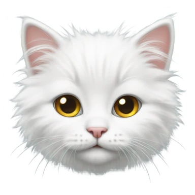 a white fluffy kitten sticker