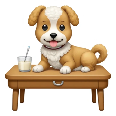 caniche blanco en peluqueria canina sticker