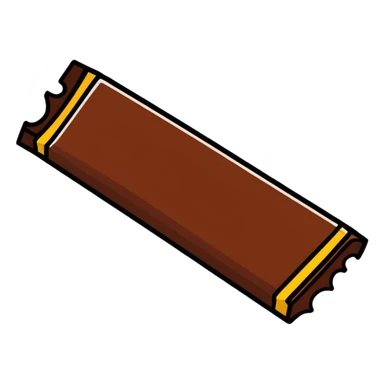 Twix chocolate bar with bite taken out sticker