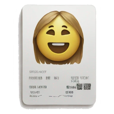 Emoji of paper on an ID card sticker