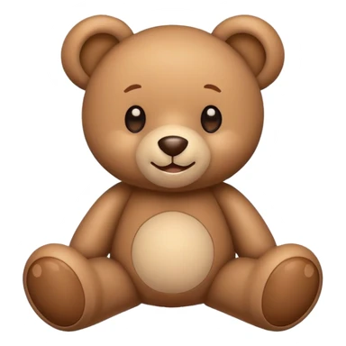 A teddy bear toy with a cute smiling face sticker