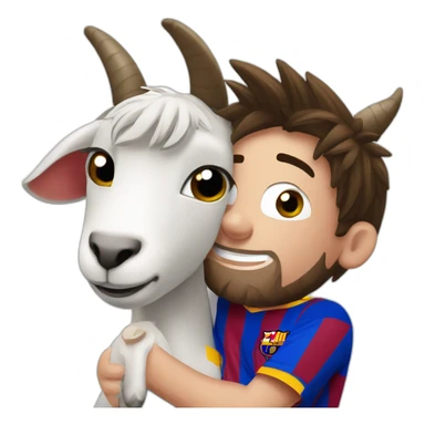 Messi qui caresse un goat sticker