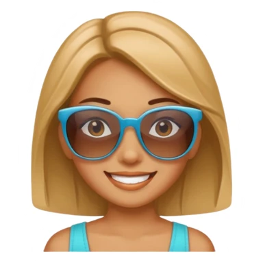 girl with sunglasses above her head sticker