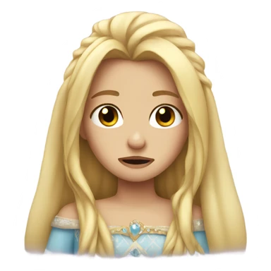 Crying princess with long blonde hair sticker