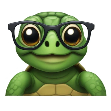 Turtle with glasses sticker