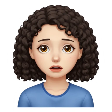 ragazza capelli ricci mori  piange sticker